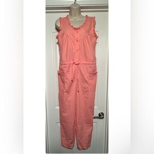Vintage Courtney’s Things Peach Coquette Jumper Girlie Romper Cotton Jumpsuit
